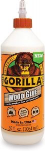 Gorilla 6206005 Wood Glue, 36-ounce Bottle, Natural Wood Color