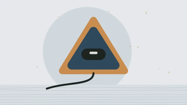 Illustration of a detail sander with a triangular sanding pad