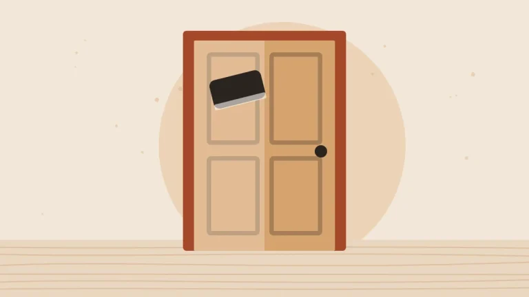 Illustration of a panelled wooden door being sanded