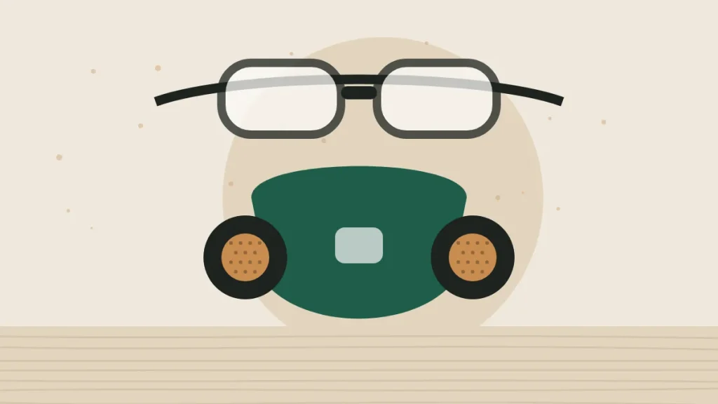 Illustration of safety glasses and a dust respirator