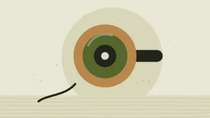 Illustration of a random orbital sander seen from above