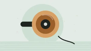 Illustration of a random orbital sander seen from above