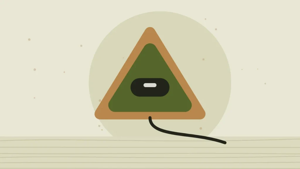 Illustration of a detail sander with a triangular sanding pad