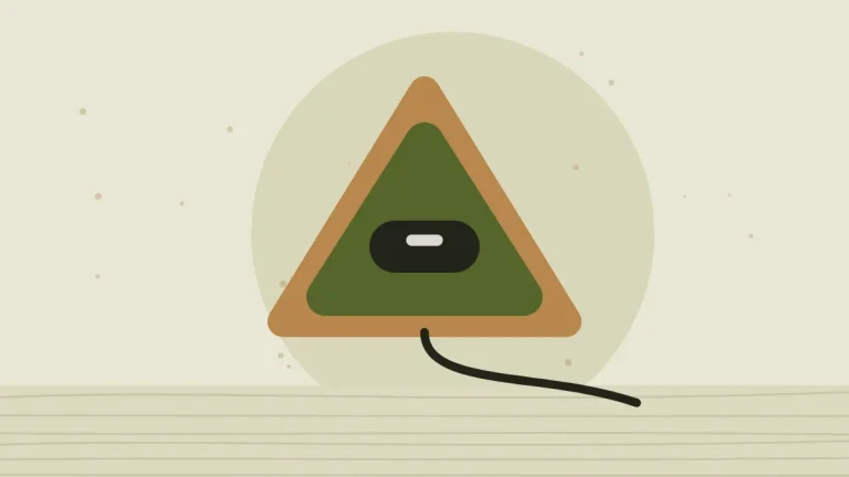 Illustration of a detail sander with a triangular sanding pad
