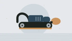 Illustration of a handheld belt sander